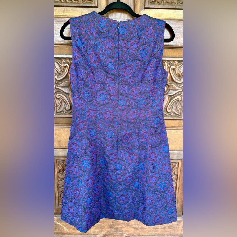 NWOT Nanette Lenore Purple Floral Sleeveless Brocade Skater-Type Dress, Size 4. - Picture 6 of 6